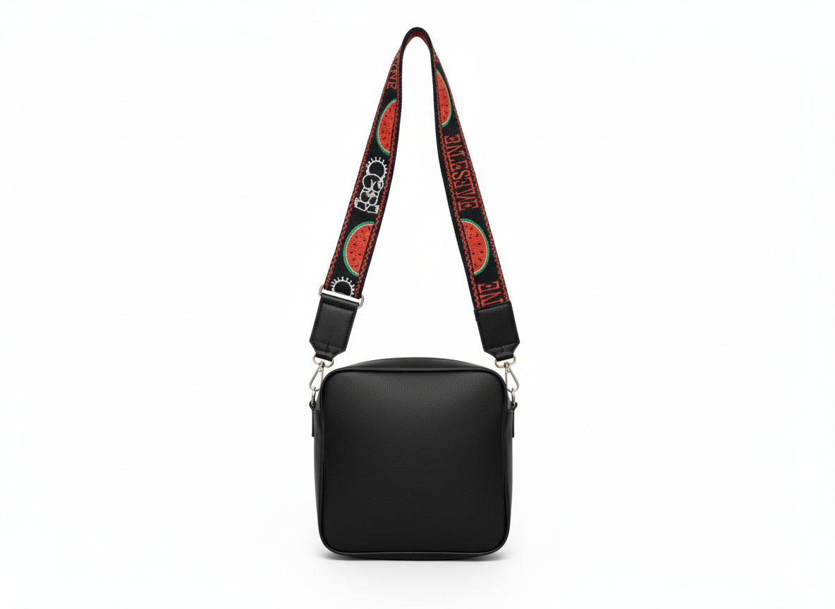 Palestine Embroidered Watermelon & Handala Adjustable Bag Strap