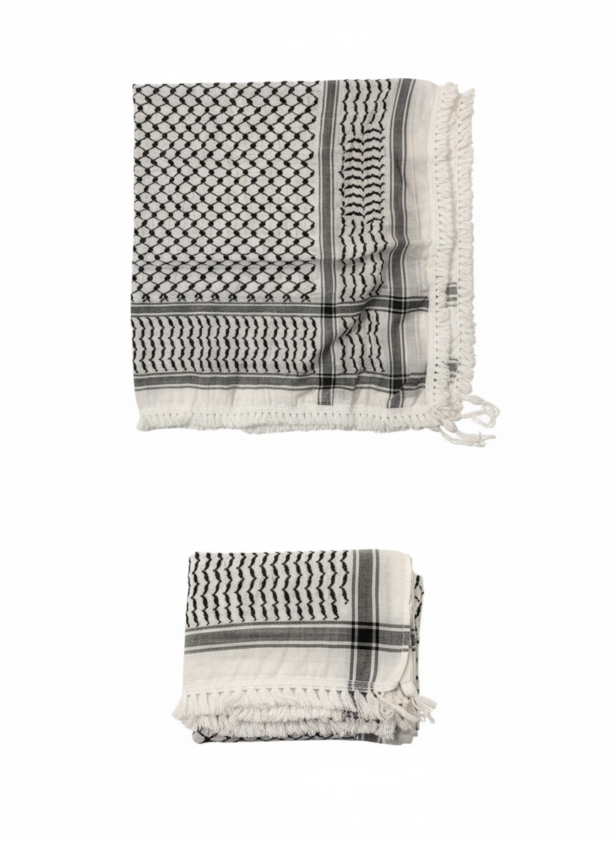 Palestinian Black and White Kuffyieh - Hatta