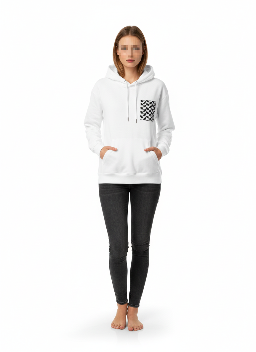 The White Kuffyieh Accent Hoodie