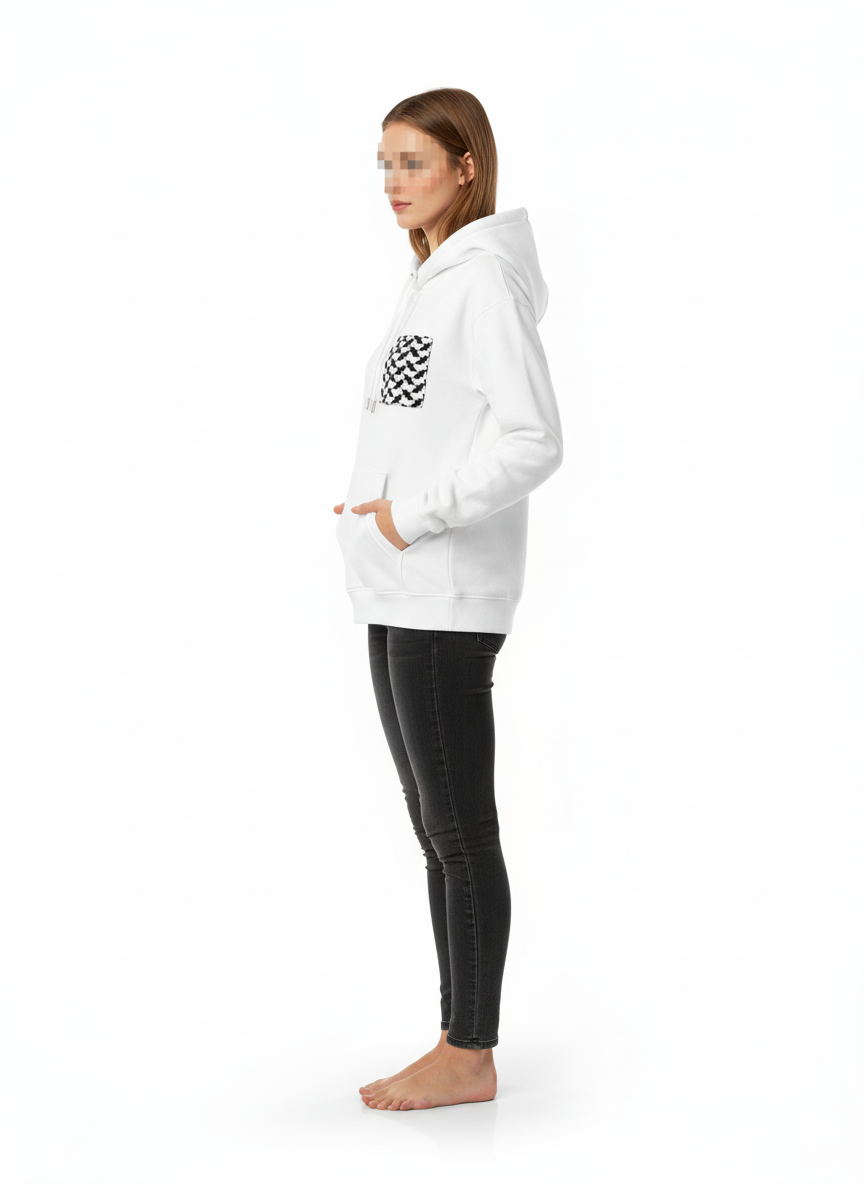The White Kuffyieh Accent Hoodie