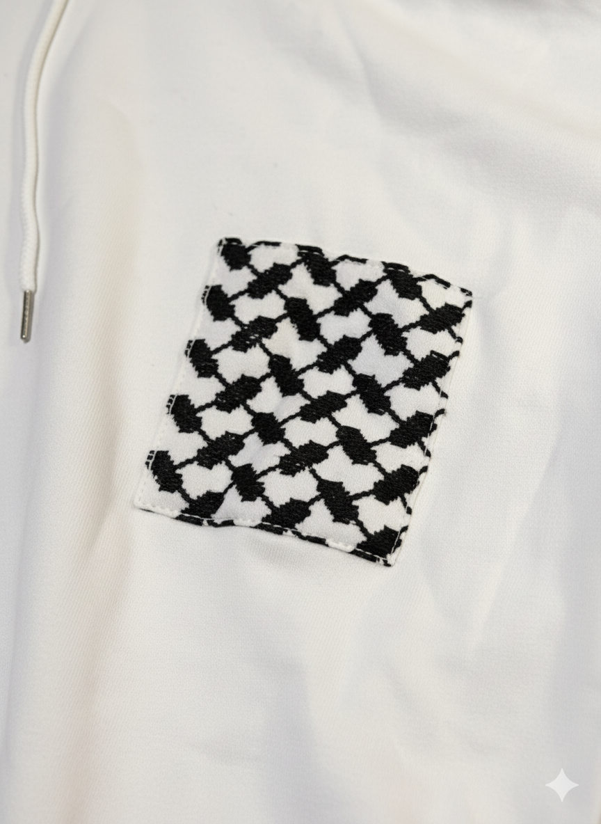 The White Kuffyieh Accent Hoodie