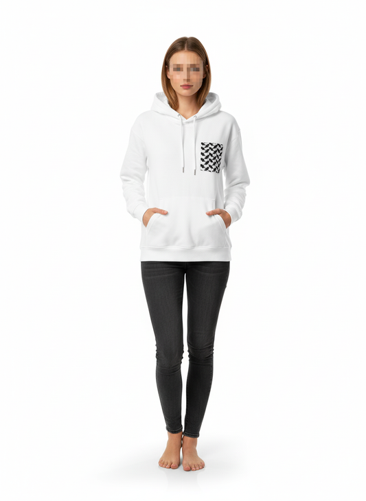 The White Kuffyieh Accent Hoodie